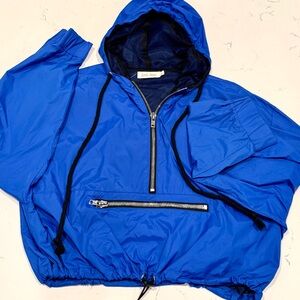 Settle Down Women’s Blue Windbreaker Hoodie Jacket NWT